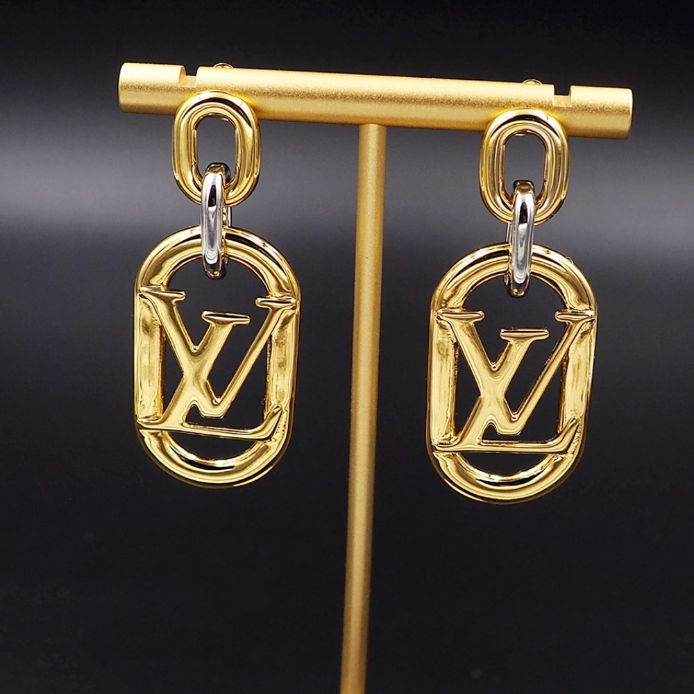 Louis Vuitton Everyday Chain LV Metal Earrings Gold And Silver - Image 4