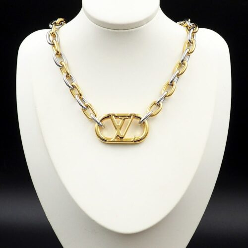Alternative view of Louis Vuitton Everyday Chain LV Metal Necklace Gold And Silver