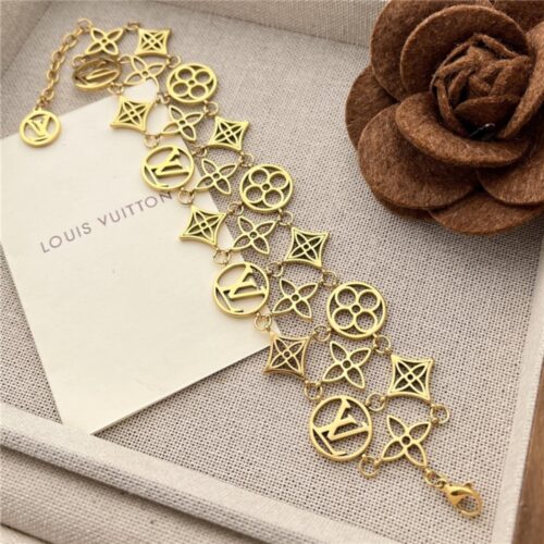 Alternative view of Louis Vuitton LV Lace Gold Tone Metal Bracelet M1631A