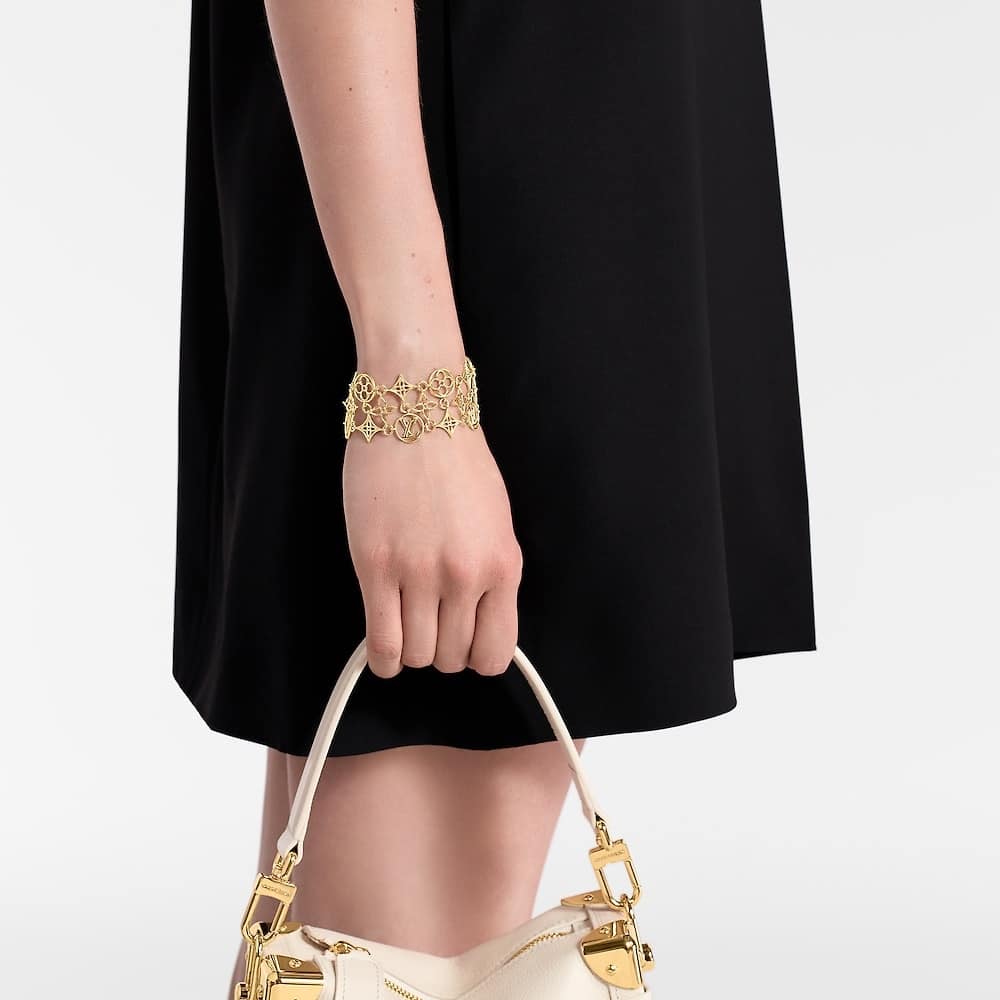 Louis Vuitton LV Lace Gold Tone Metal Bracelet M1631A - Image 6