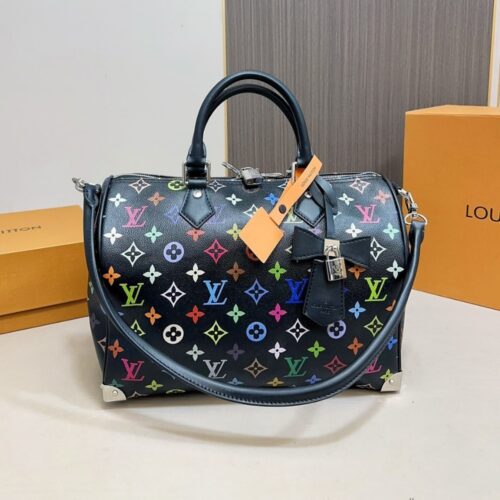 Alternative view of Louis Vuitton X Takashi Murakami Speedy Soft Monogram Canvas Top Handle Bag Multicolored 30cm M13257