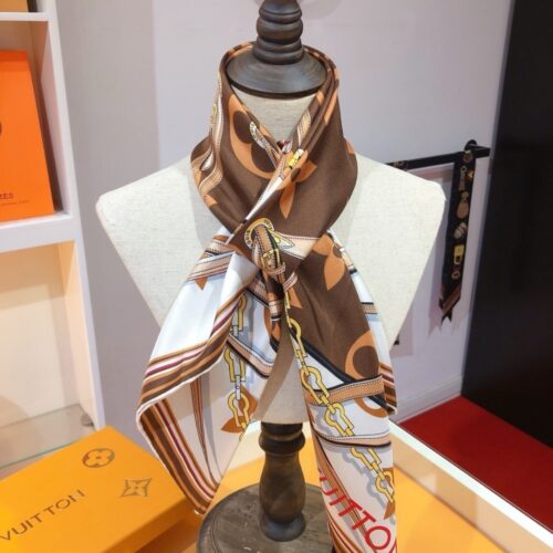 Alternative view of Louis Vuitton Ultimate Monogram Printed Silk Square Scarf Brown 90cm M77639