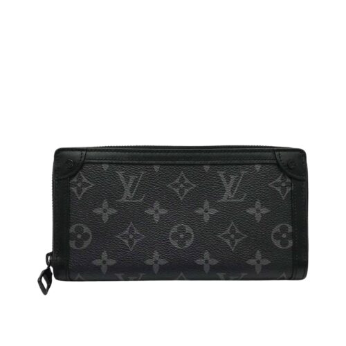 Louis Vuitton Trunk Zippy Monogram Eclipse Canvas Wallet Black 19cm M80558