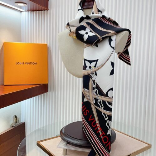 Alternative view of Louis Vuitton Ultimate Monogram Printed Silk Square Scarf Black 90cm M76649