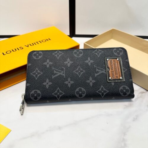 Alternative view of Louis Vuitton Vertical Monogram Eclipse Canvas Wallet Black 20cm