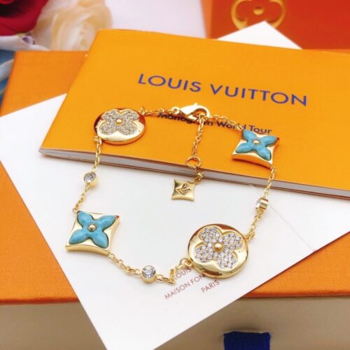 Alternative view of Louis Vuitton Color Blossom BB Amazonite And Diamond Bracelet Gold Blue Q05979