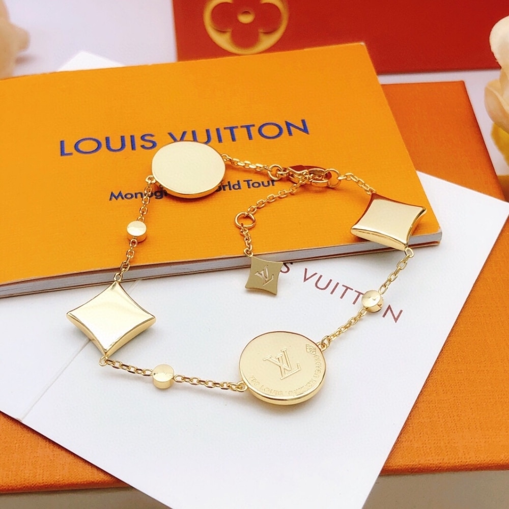 Louis Vuitton Color Blossom BB Amazonite And Diamond Bracelet Gold Blue Q05979 - Image 4