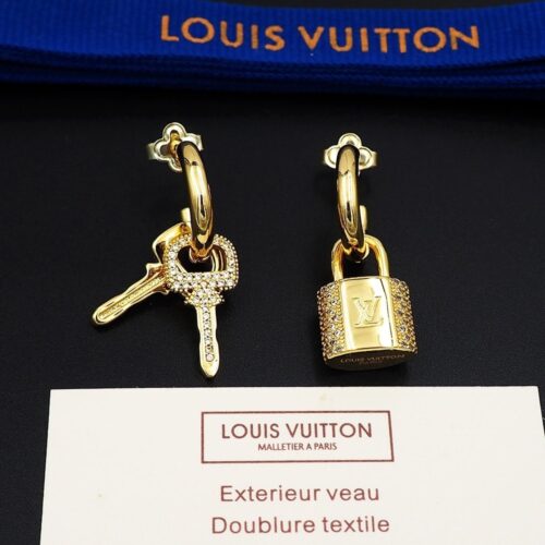 Alternative view of Louis Vuitton LV Padlock Gold Tone Metal Earrings M01583