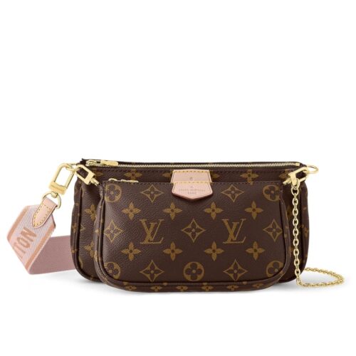 Louis Vuitton Multi Pochette Accessoires Monogram Canvas Crossbody Bag Rose Clair 24cm M44840