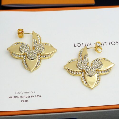 Alternative view of Louis Vuitton LV Medaillon Gold Tone Metal Earrings M01995
