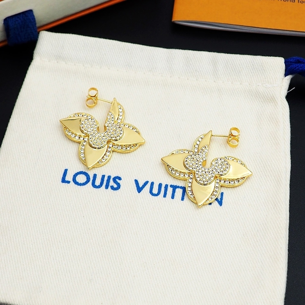 Louis Vuitton LV Medaillon Gold Tone Metal Earrings M01995 - Image 7