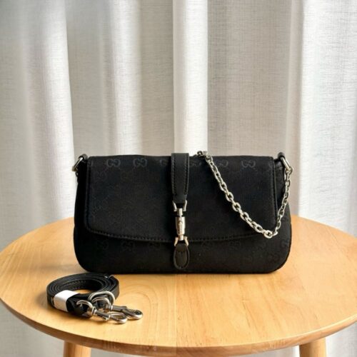 Alternative view of Gucci Jackie Aperitivo Medium GG Canvas Shoulder Bag Black 26Cm 866720 FAFV4 1000