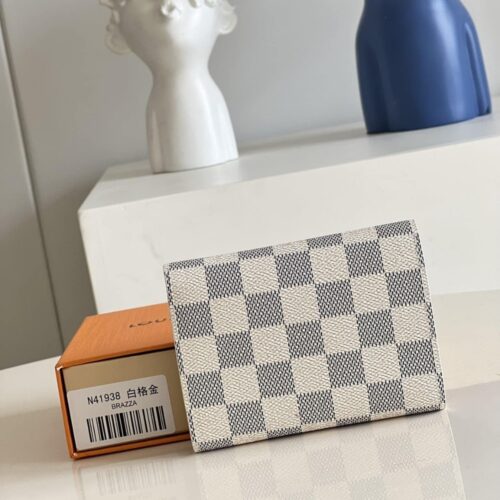 Alternative view of Louis Vuitton Victorine Damier Azur Canvas Wallet Rose Ballerine Pink 12cm N64022