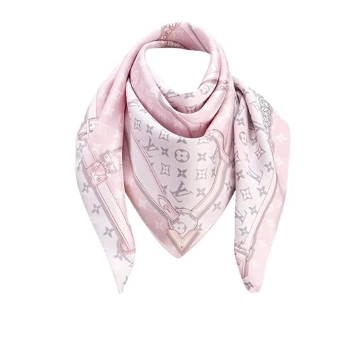 Louis Vuitton LV Monogram Confidential Printed Square Scarf Pink 90cm