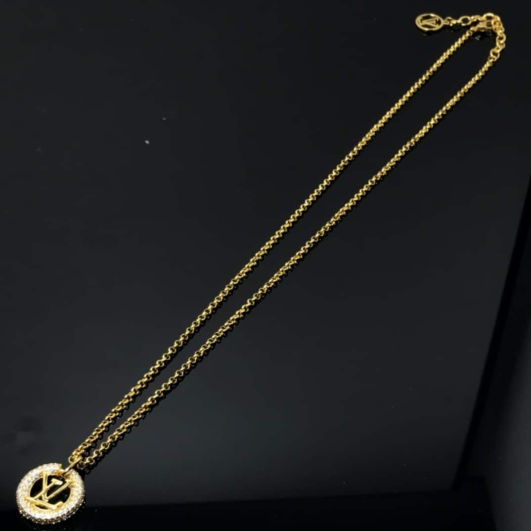 Louis Vuitton Louise By Night Crystal Gold Tone Necklace M00759 - Image 5