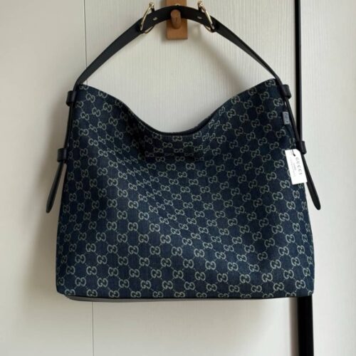 Alternative view of Gucci Beatrix Large GG Denim Tote Bag Blue And White 40Cm