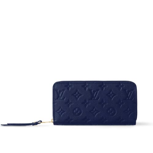 Louis Vuitton Zippy Monogram Empreinte Wallet Dark Blue 19cm
