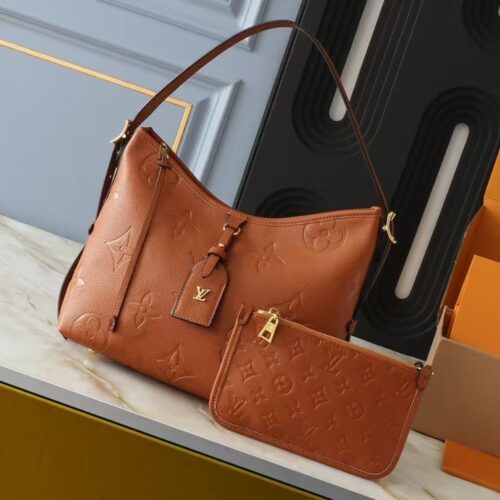 Alternative view of Louis Vuitton Carryall PM Monogram Empreinte Shoulder Bag Cognac Brown 30Cm M11790