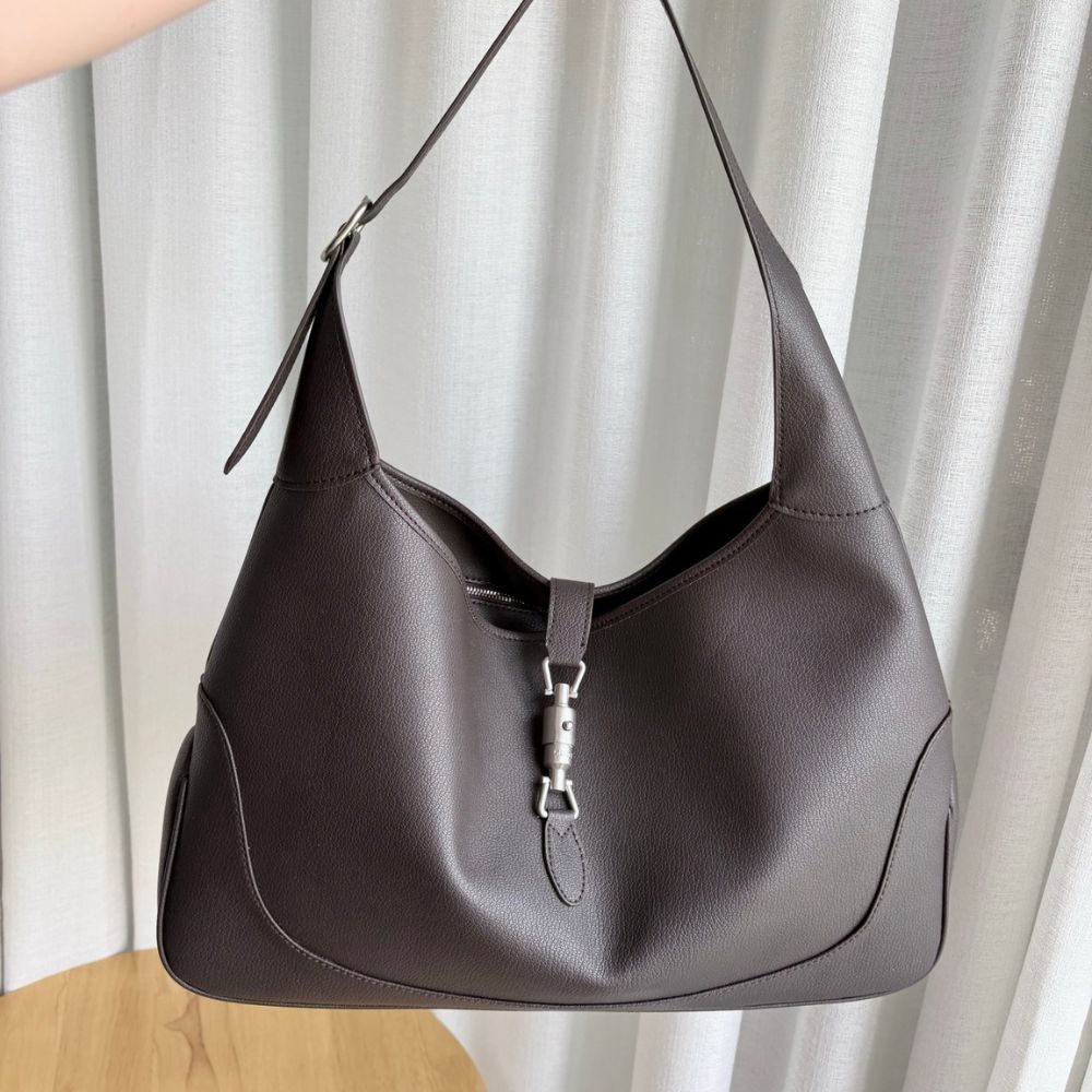 Gucci Jackie 1961 Large Leather Shoulder Bag Chocolate 40Cm - Image 6