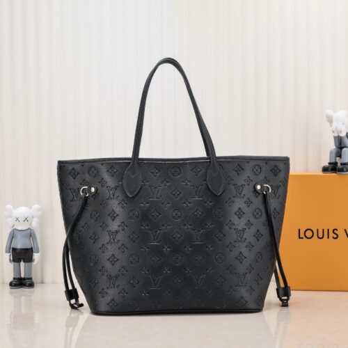 Alternative view of Louis Vuitton Neverfull MM Monogram Empreinte Tote Bag Black 31cm