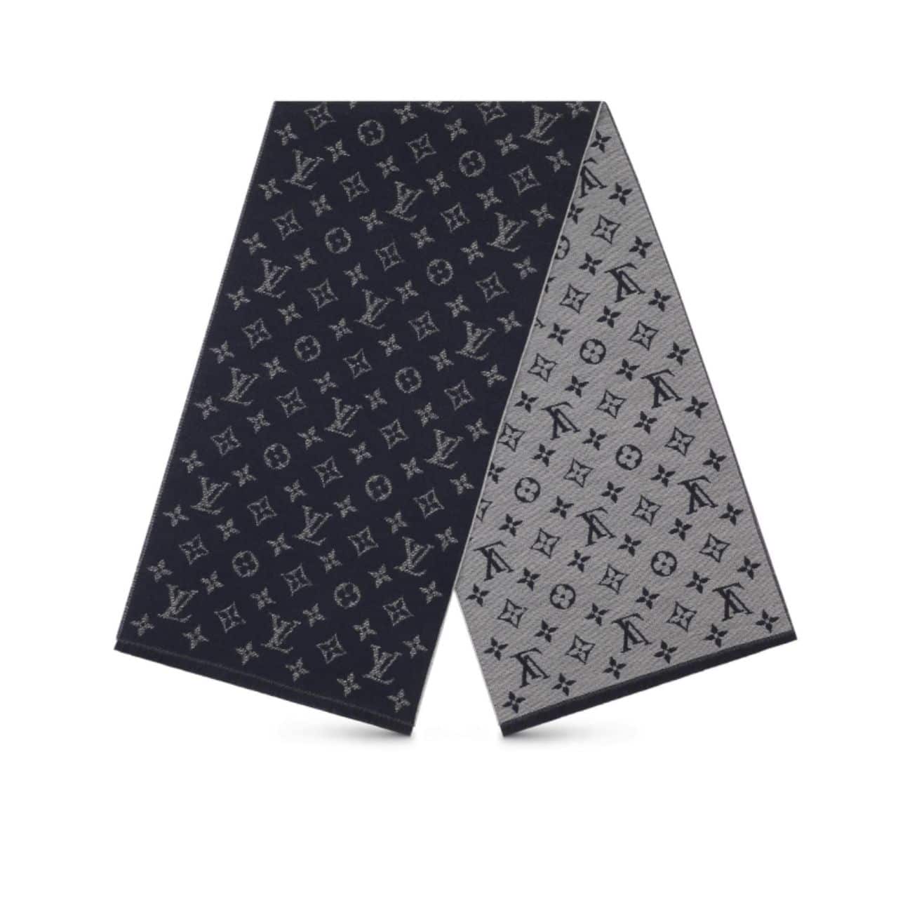 Louis Vuitton Cachecol Monogram Wool Scarf Dark Grey 200Cm