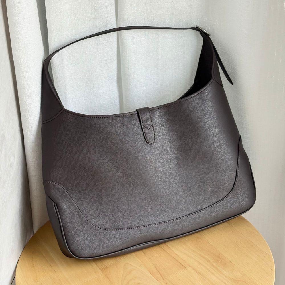 Gucci Jackie 1961 Large Leather Shoulder Bag Chocolate 40Cm - Image 4