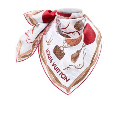Louis Vuitton Up And Away Printed Square Scarf Rouge 90cm M78449