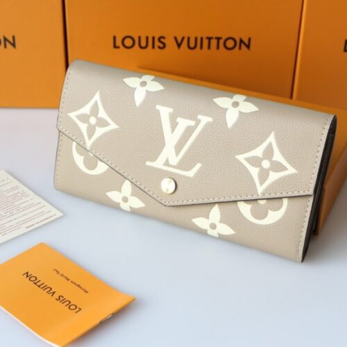 Alternative view of Louis Vuitton Sarah Bicolor Monogram Empreinte Wallet Tourterelle Creme 19cm M81049