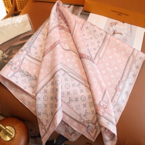 Alternative view of Louis Vuitton LV Monogram Confidential Printed Square Scarf Pink 90cm
