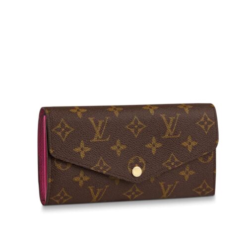 Louis Vuitton Sarah Monogram Canvas Wallet Fuchsia Pink 19cm M62234