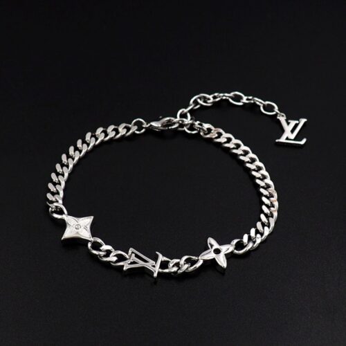 Alternative view of Louis Vuitton Monogram Row Silver Tone Bracelet M1407A