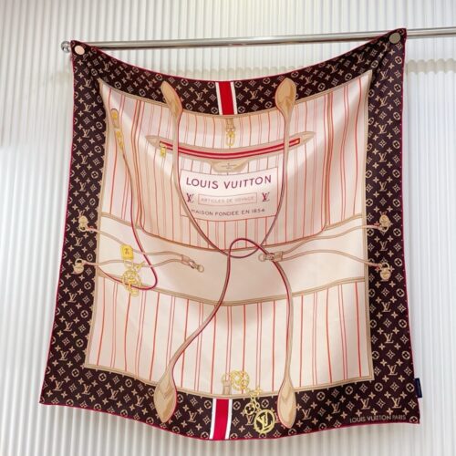 Alternative view of Louis Vuitton My Neverfull Printed Silk Square Scarf Cream 90cm M94990