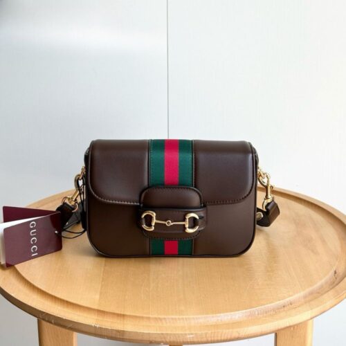Alternative view of Gucci Horsebit 1955 Small Leather Shoulder Bag Dark Brown 21Cm 866762 AAGIQ 2051