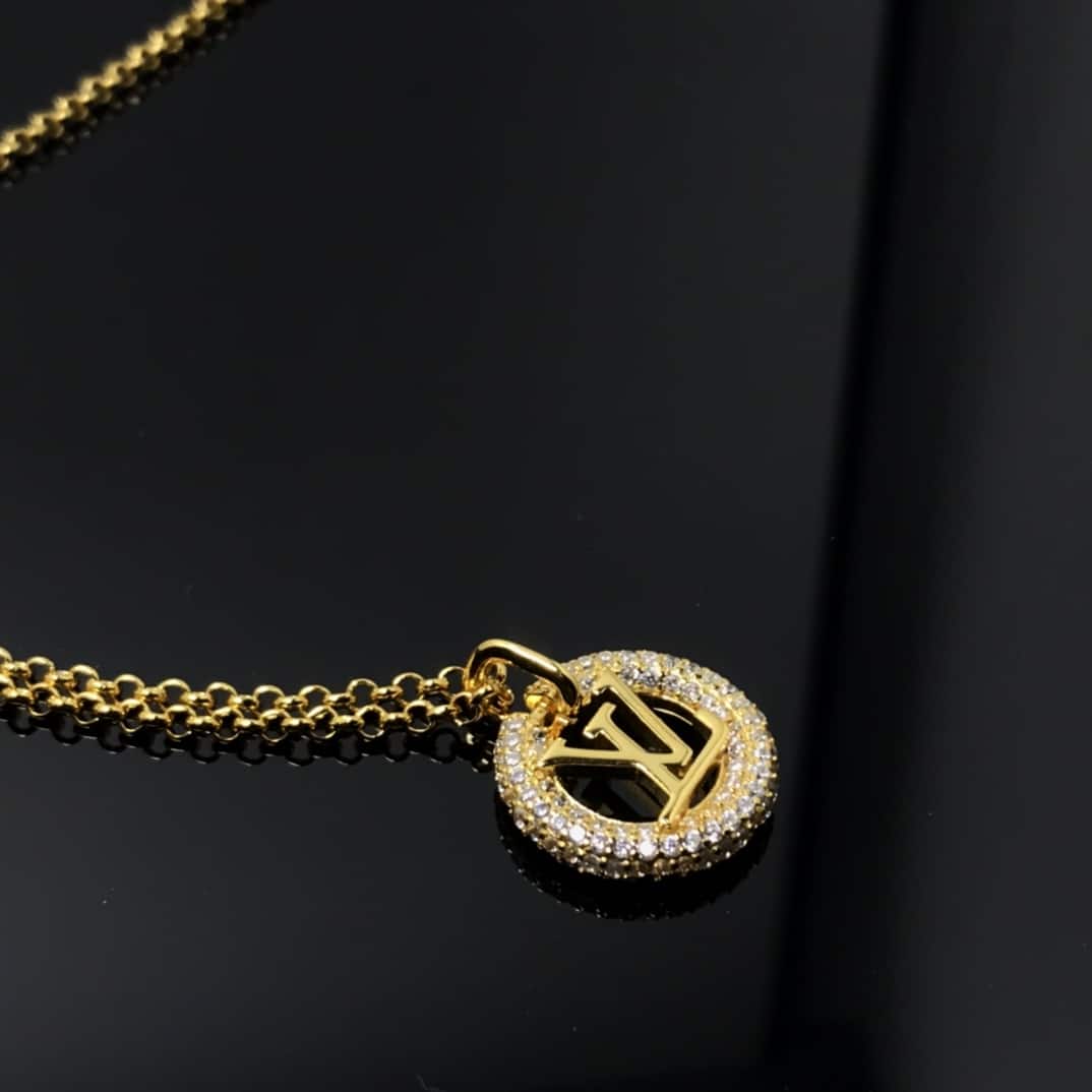 Louis Vuitton Louise By Night Crystal Gold Tone Necklace M00759 - Image 3