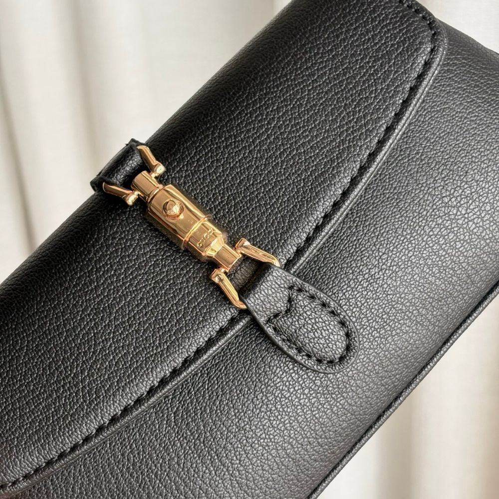 Gucci Jackie Small Leather Shoulder Bag Black 21Cm 867156 AAGA7 1000 - Image 8