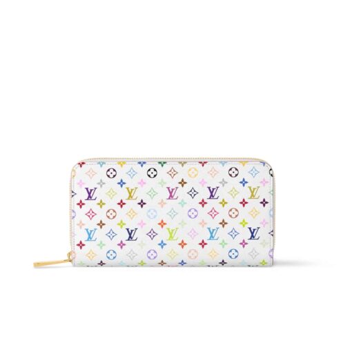 Louis Vuitton x Takashi Murakami Zippy Monogram Canvas Wallet White Multicolored 19cm M13922