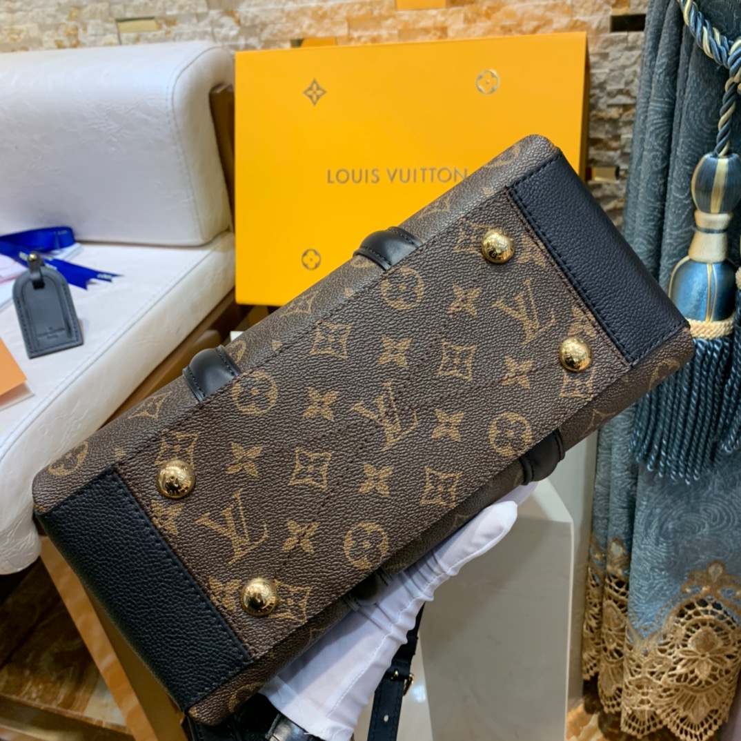 Louis Vuitton Soufflot BB Monogram Canvas Handle Bag Black 29Cm M44898 - Image 6