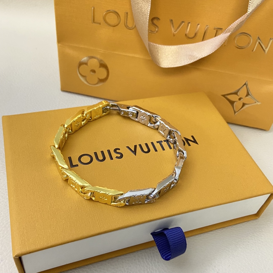 Louis Vuitton Monogram Tied Up Metal Bracelet Gold And Silver M1306L - Image 3