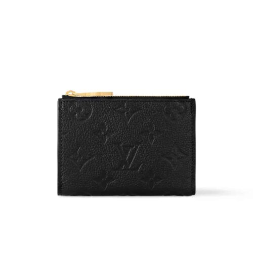 Louis Vuitton Lisa Monogram Empreinte Leather Wallet Black 11cm M83365
