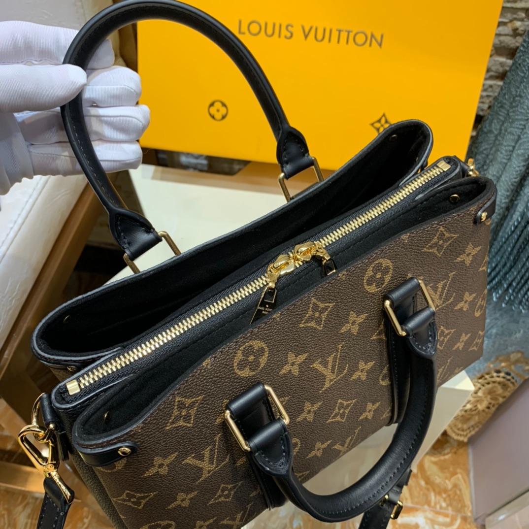 Louis Vuitton Soufflot BB Monogram Canvas Handle Bag Black 29Cm M44898 - Image 4