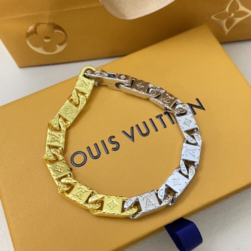 Alternative view of Louis Vuitton Monogram Tied Up Metal Bracelet Gold And Silver M1306L