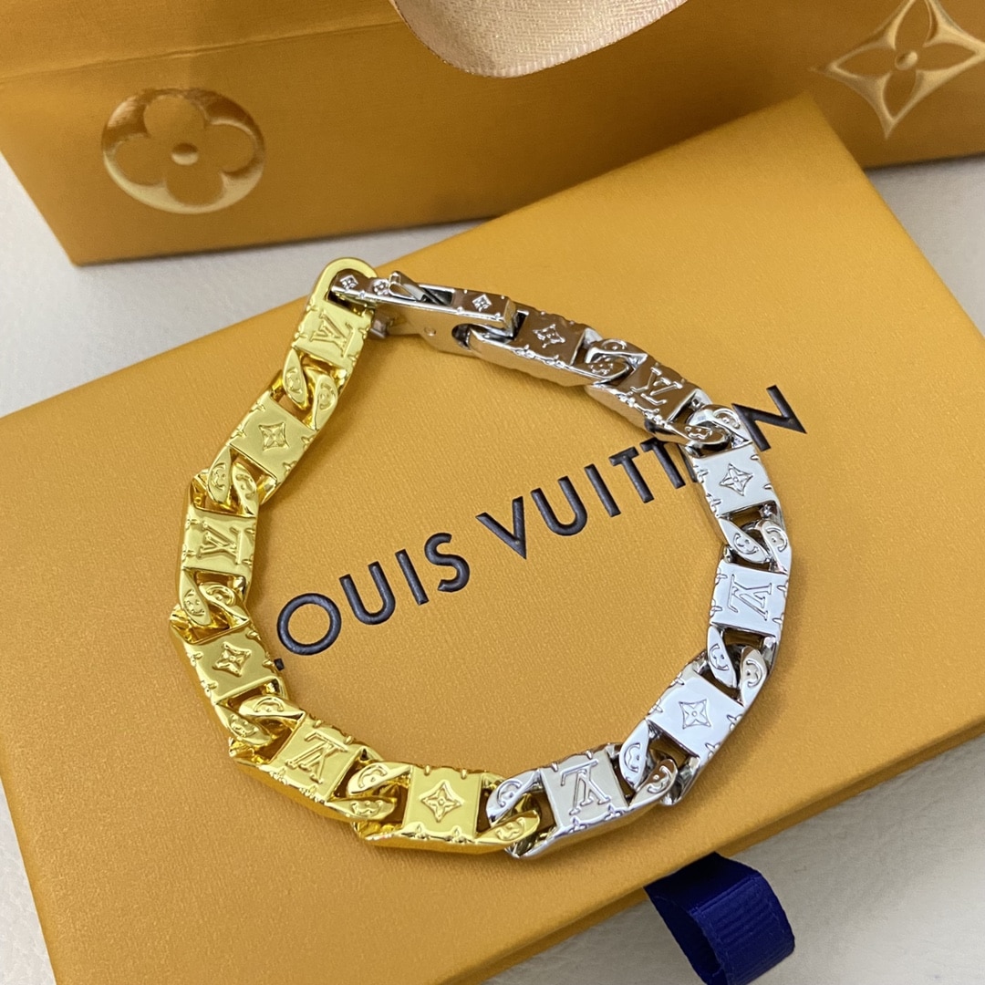 Louis Vuitton Monogram Tied Up Metal Bracelet Gold And Silver M1306L - Image 2