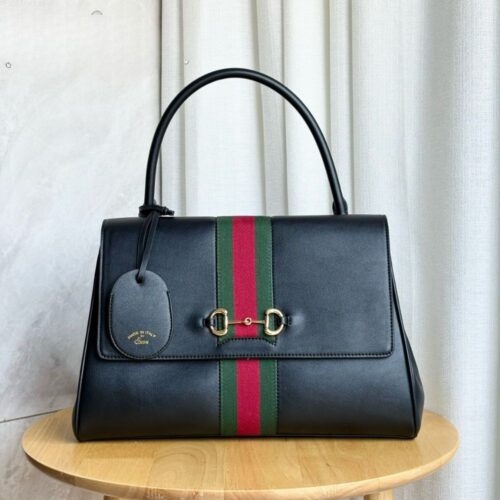 Alternative view of Gucci Paparazzo Large Leather Top Handle Bag Black 37Cm 875019 AAGIQ 1053