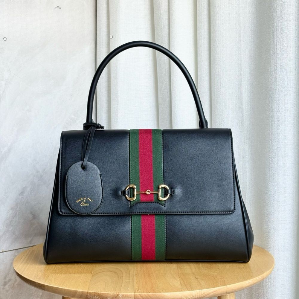 Gucci Paparazzo Large Leather Top Handle Bag Black 37Cm 875019 AAGIQ 1053 - Image 2