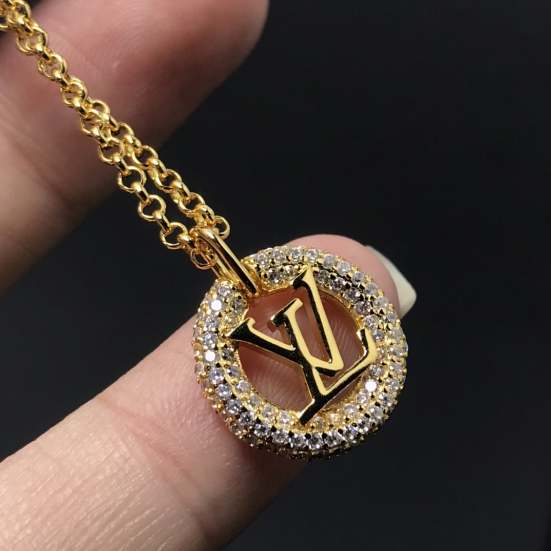 Louis Vuitton Louise By Night Crystal Gold Tone Necklace M00759 - Image 4