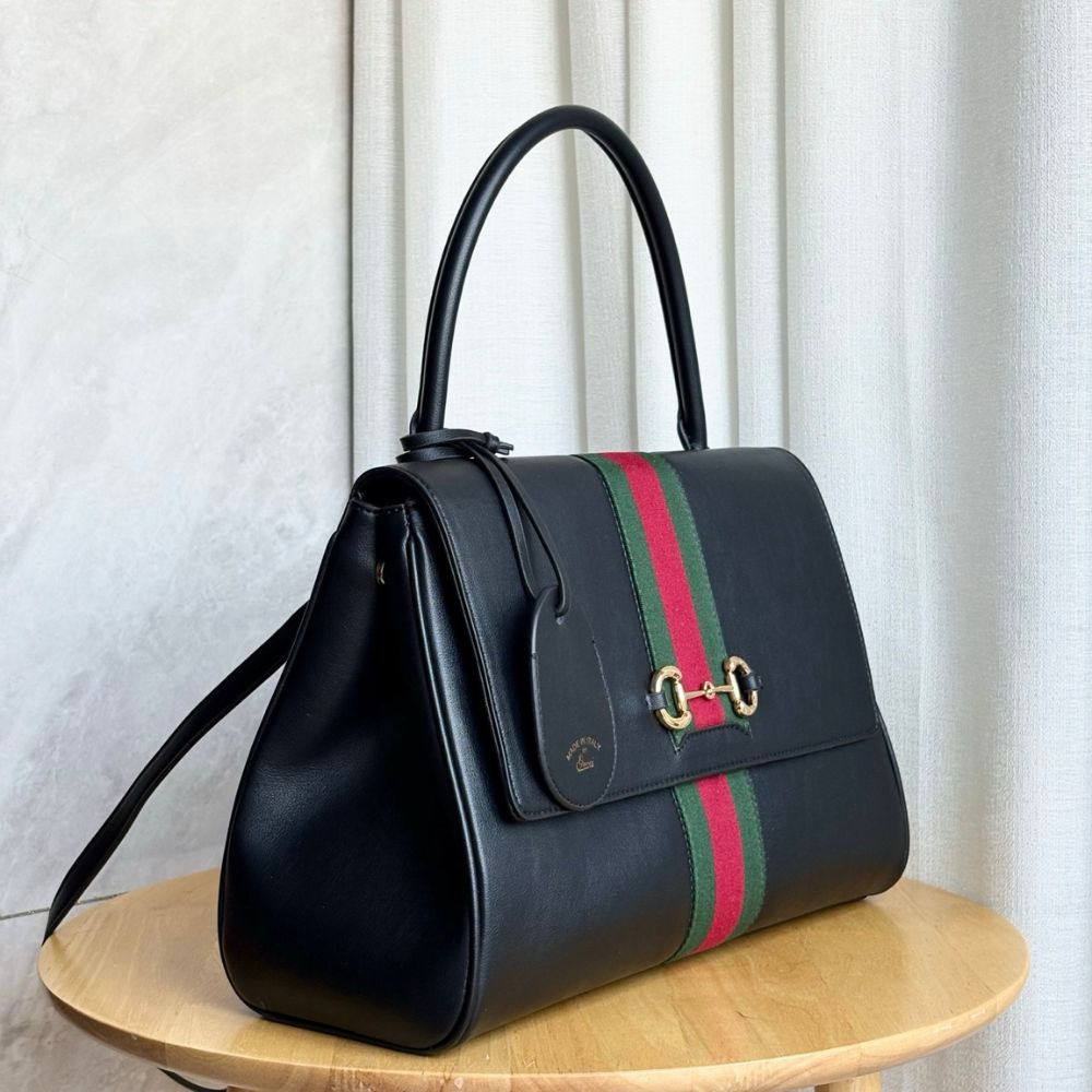 Gucci Paparazzo Large Leather Top Handle Bag Black 37Cm 875019 AAGIQ 1053 - Image 3