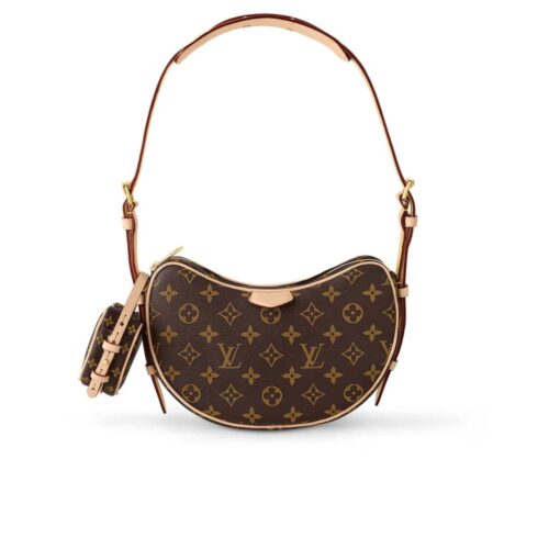Louis Vuitton Croissant MM Monogram Canvas Shoulder Bag Brown 25Cm M46828