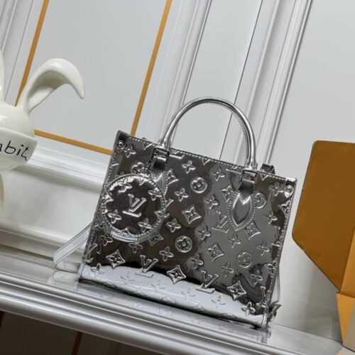 Alternative view of Louis Vuitton Onthego PM Monogram Miroir Tote Bag Silver 25cm M26373