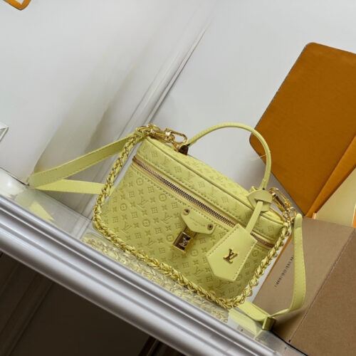 Alternative view of Louis Vuitton Vanity Chain Pouch Minigram Canvas Handbag Yellow Lemon 19cm