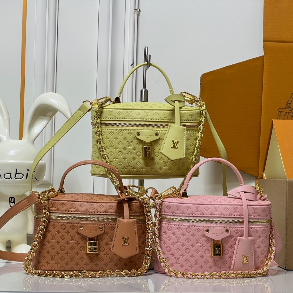 Louis Vuitton Vanity Chain Pouch Minigram Canvas Handbag Noisette 19cm - Image 10